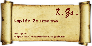 Káplár Zsuzsanna névjegykártya