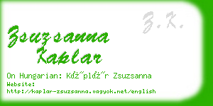 zsuzsanna kaplar business card